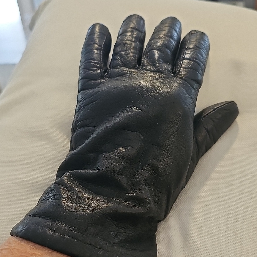 Black Leather Womens Driving Gloves Made In Italy Very Good Used Condition‎ Sz 8
